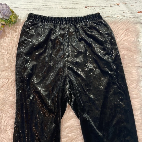 NWT XIRENA Black Shine Pull on Pants Declan Shimmer Velvet Elastic Waist - Picture 6 of 9